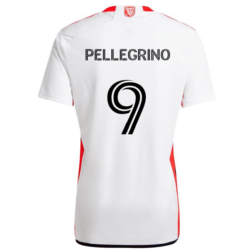 Men Football Amahl Pellegrino #9 White Red Away Jersey 2024/25 T-Shirt Australia