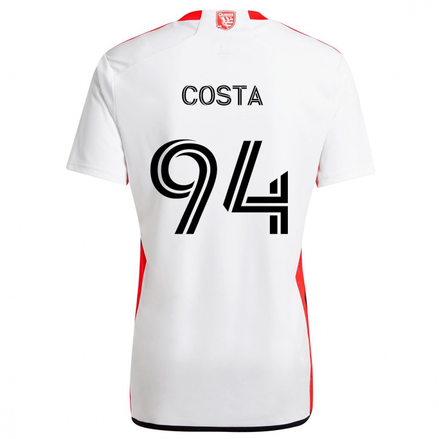 Men Football Vítor Costa #94 White Red Away Jersey 2024/25 T-Shirt Australia