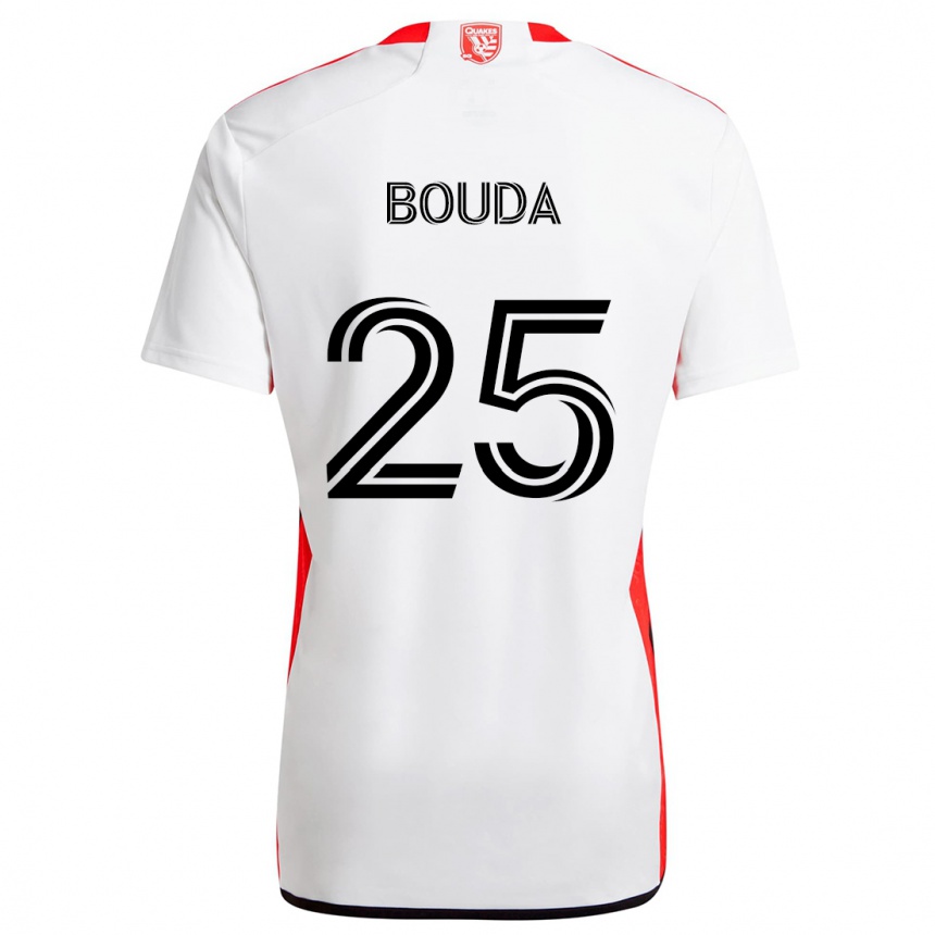 Men Football Ousseni Bouda #25 White Red Away Jersey 2024/25 T-Shirt Australia