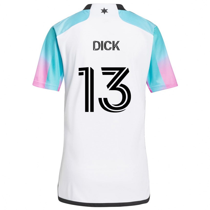 Men Football Eric Dick #13 White Blue Black Away Jersey 2024/25 T-Shirt Australia