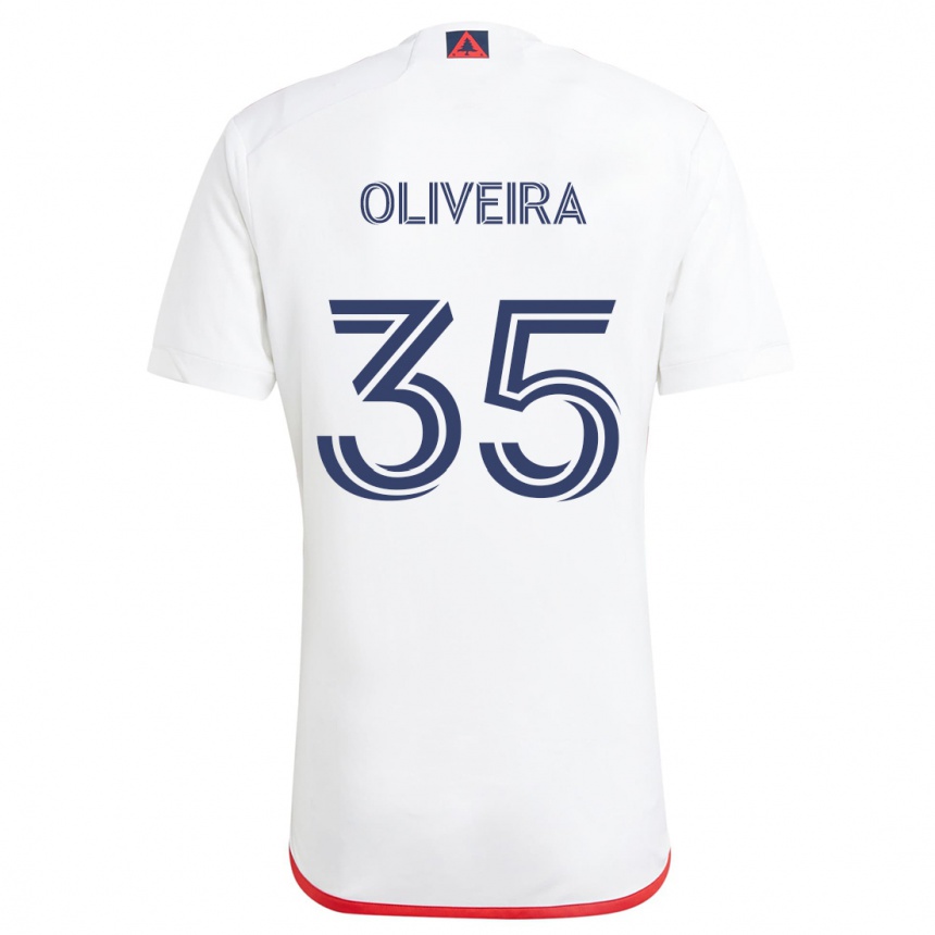 Men Football Cristiano Oliveira #35 White Red Away Jersey 2024/25 T-Shirt Australia