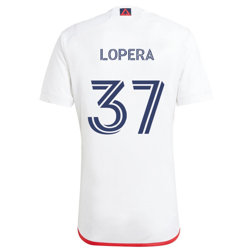 Men Football Steban Lopera #37 White Red Away Jersey 2024/25 T-Shirt Australia