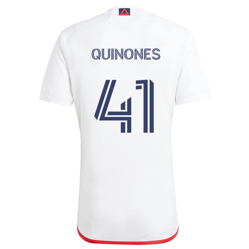 Men Football Colby Quiñónes #41 White Red Away Jersey 2024/25 T-Shirt Australia