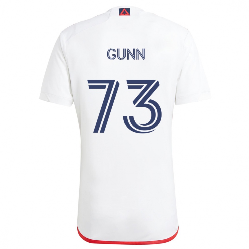 Men Football Jd Gunn #73 White Red Away Jersey 2024/25 T-Shirt Australia