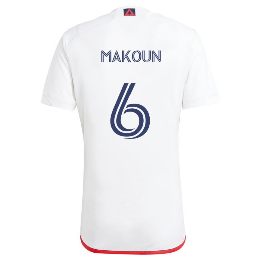 Men Football Christian Makoun #6 White Red Away Jersey 2024/25 T-Shirt Australia