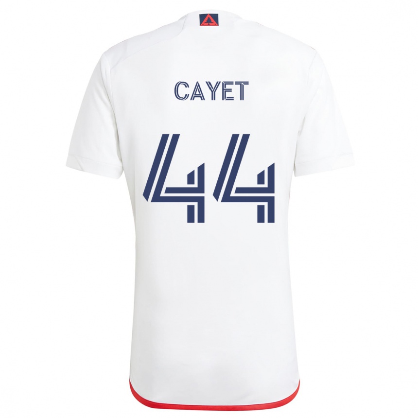 Men Football Pierre Cayet #44 White Red Away Jersey 2024/25 T-Shirt Australia