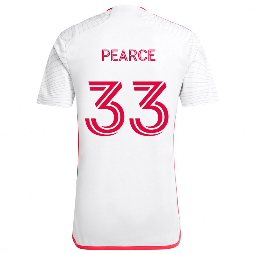 Men Football Tyson Pearce #33 White Red Away Jersey 2024/25 T-Shirt Australia