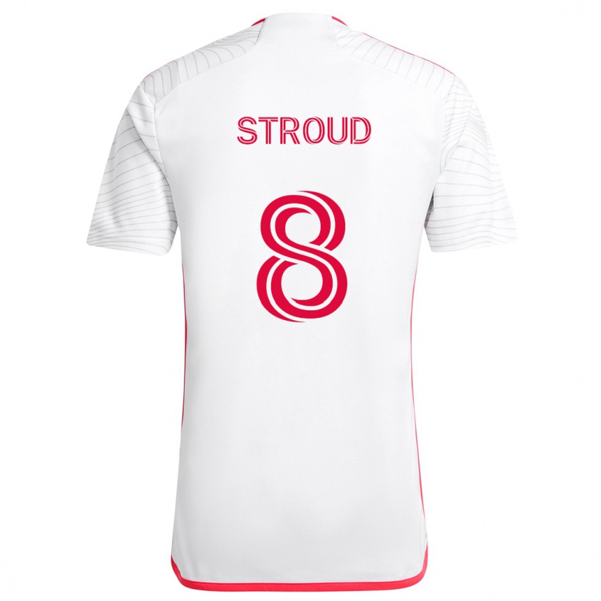 Men Football Jared Stroud #8 White Red Away Jersey 2024/25 T-Shirt Australia