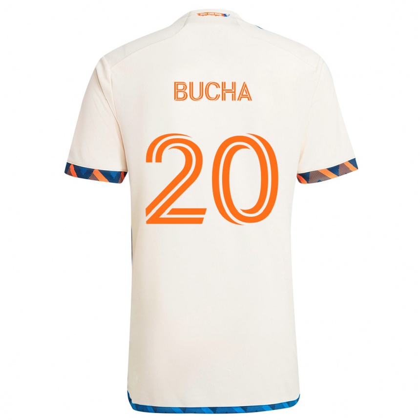 Men Football Pavel Bucha #20 White Orange Away Jersey 2024/25 T-Shirt Australia