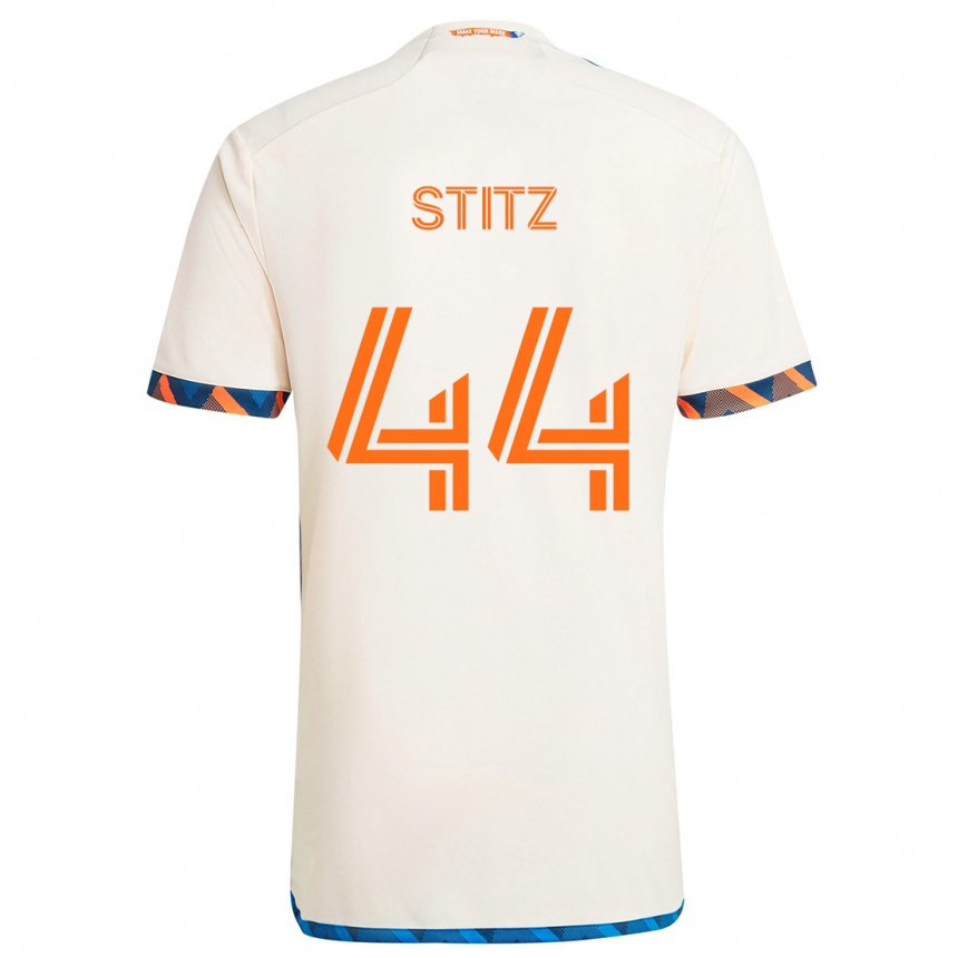 Men Football Ben Stitz #44 White Orange Away Jersey 2024/25 T-Shirt Australia