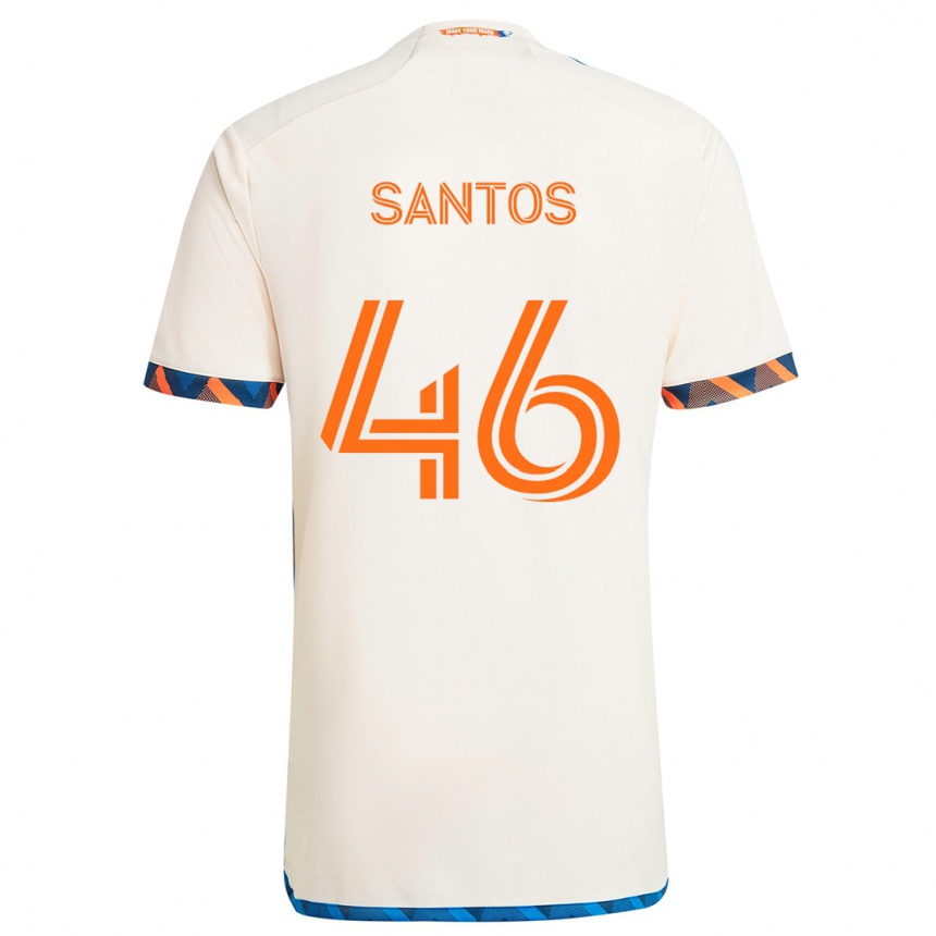 Men Football Guilherme Santos #46 White Orange Away Jersey 2024/25 T-Shirt Australia