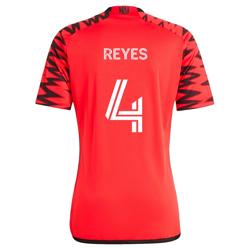 Men Football Andrés Reyes #4 Red Black White Away Jersey 2024/25 T-Shirt Australia