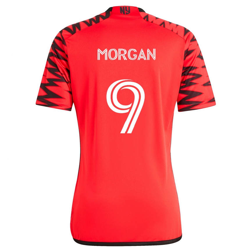 Men Football Lewis Morgan #9 Red Black White Away Jersey 2024/25 T-Shirt Australia