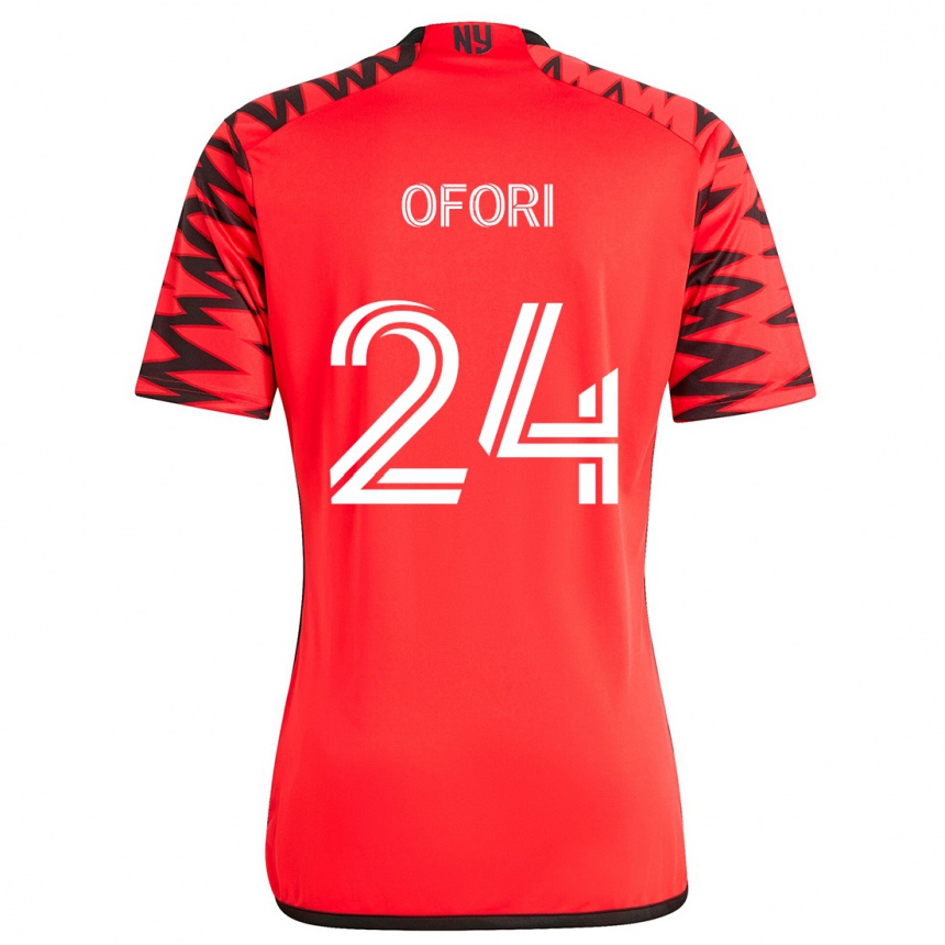 Men Football Curtis Ofori #24 Red Black White Away Jersey 2024/25 T-Shirt Australia