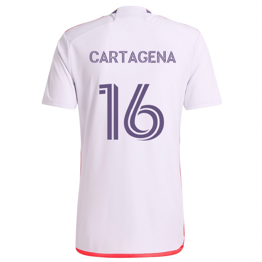 Men Football Wilder Cartagena #16 White Red Purple Away Jersey 2024/25 T-Shirt Australia