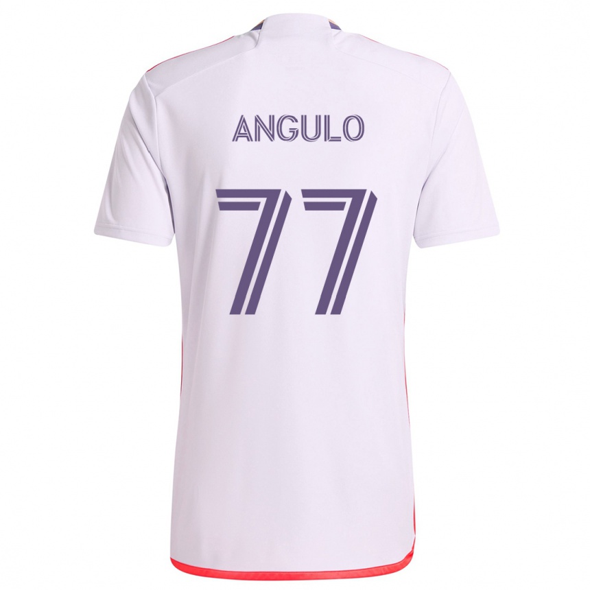 Men Football Iván Angulo #77 White Red Purple Away Jersey 2024/25 T-Shirt Australia