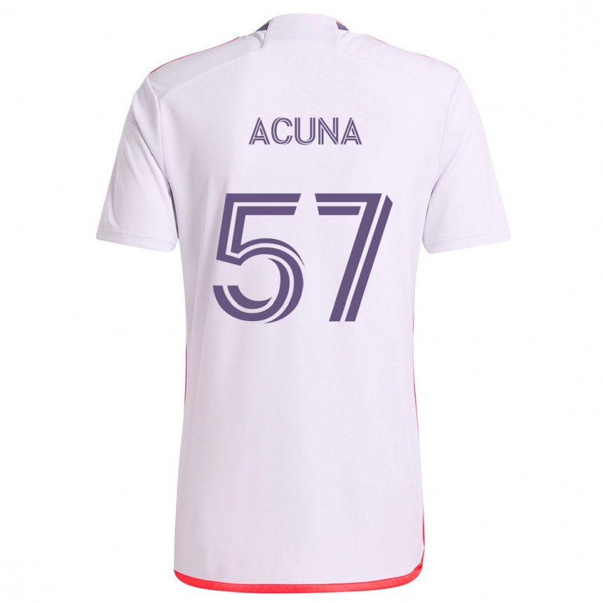 Men Football Cristofer Acuña #57 White Red Purple Away Jersey 2024/25 T-Shirt Australia