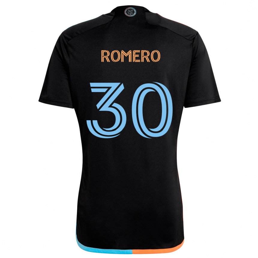 Men Football Tomás Romero #30 Black Orange Blue Away Jersey 2024/25 T-Shirt Australia