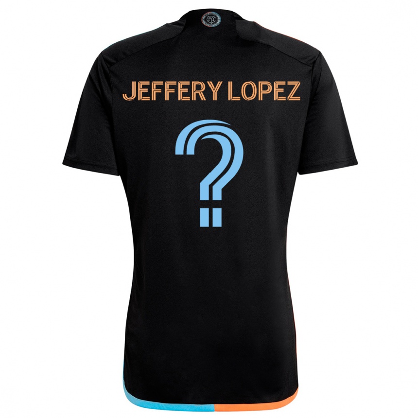 Men Football Jeffery López #0 Black Orange Blue Away Jersey 2024/25 T-Shirt Australia