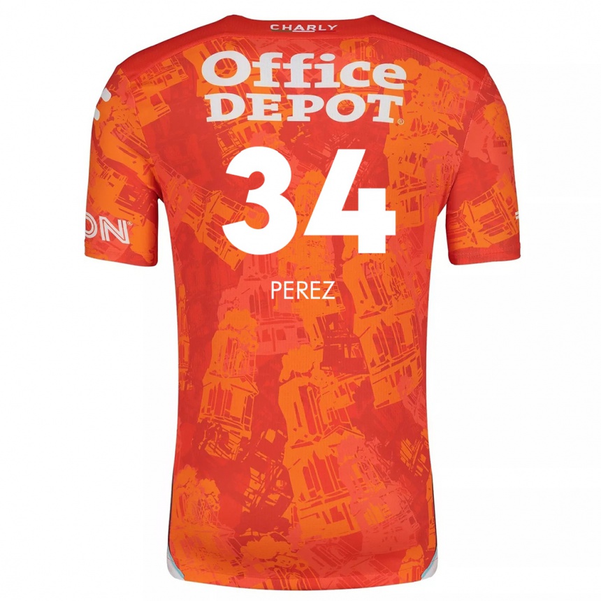 Men Football Julio Pérez #34 Orange White Away Jersey 2024/25 T-Shirt Australia