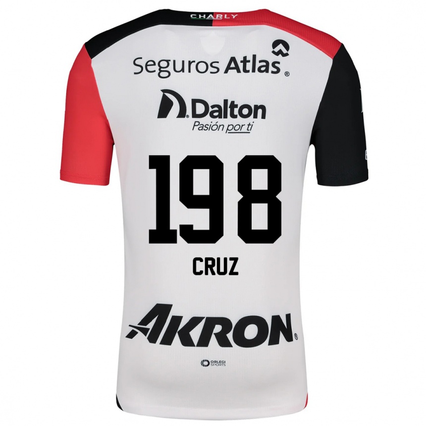 Men Football Carlos Cruz #198 White Red Black Away Jersey 2024/25 T-Shirt Australia