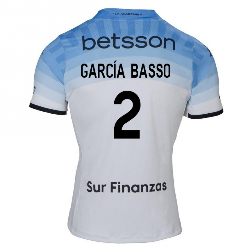 Men Football Agustín García Basso #2 White Blue Black Away Jersey 2024/25 T-Shirt Australia