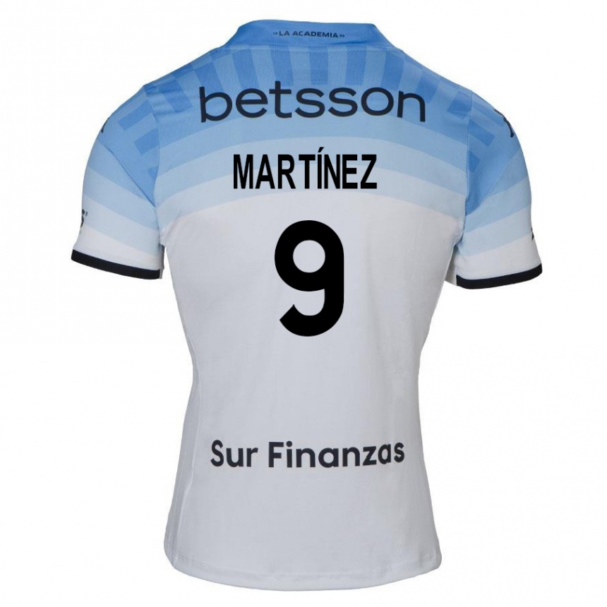 Men Football Adrián Martínez #9 White Blue Black Away Jersey 2024/25 T-Shirt Australia