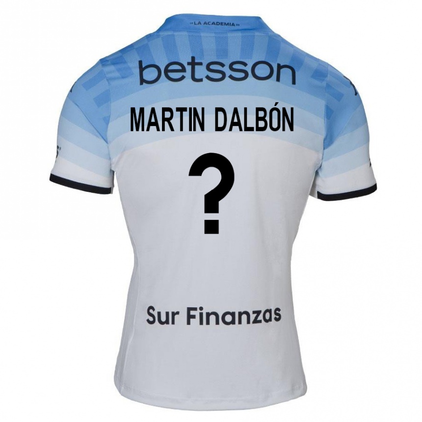 Men Football Juan Martin Dalbón #0 White Blue Black Away Jersey 2024/25 T-Shirt Australia