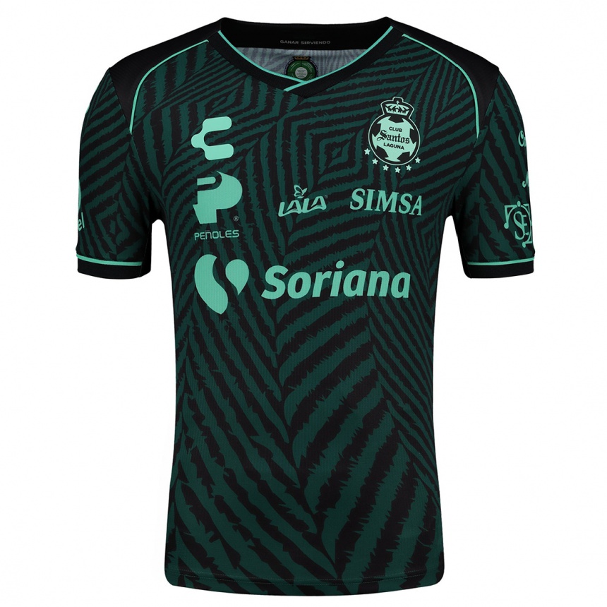 Men Football Lourdes De León #4 Black Green Away Jersey 2024/25 T-Shirt Australia