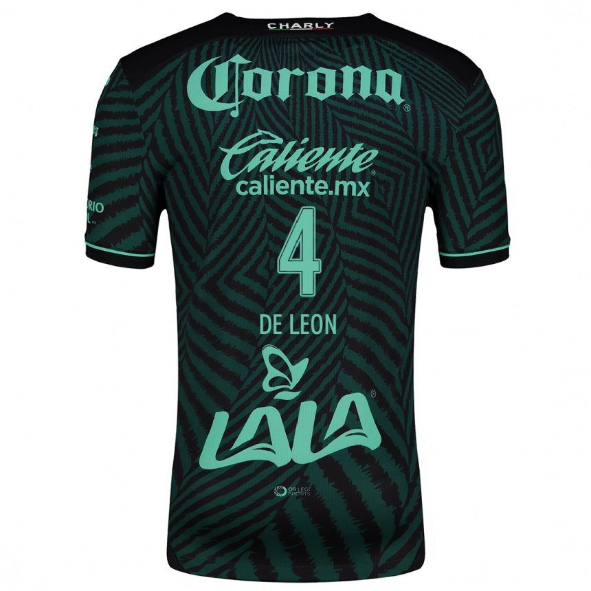 Men Football Lourdes De León #4 Black Green Away Jersey 2024/25 T-Shirt Australia