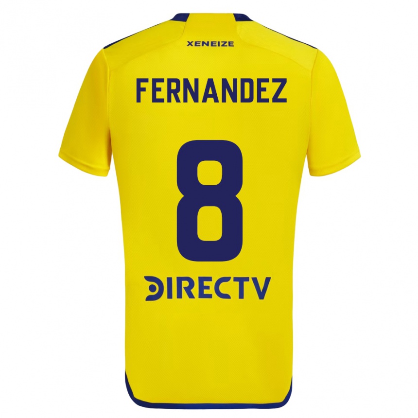 Men Football Pol Fernández #8 Yellow Blue Away Jersey 2024/25 T-Shirt Australia