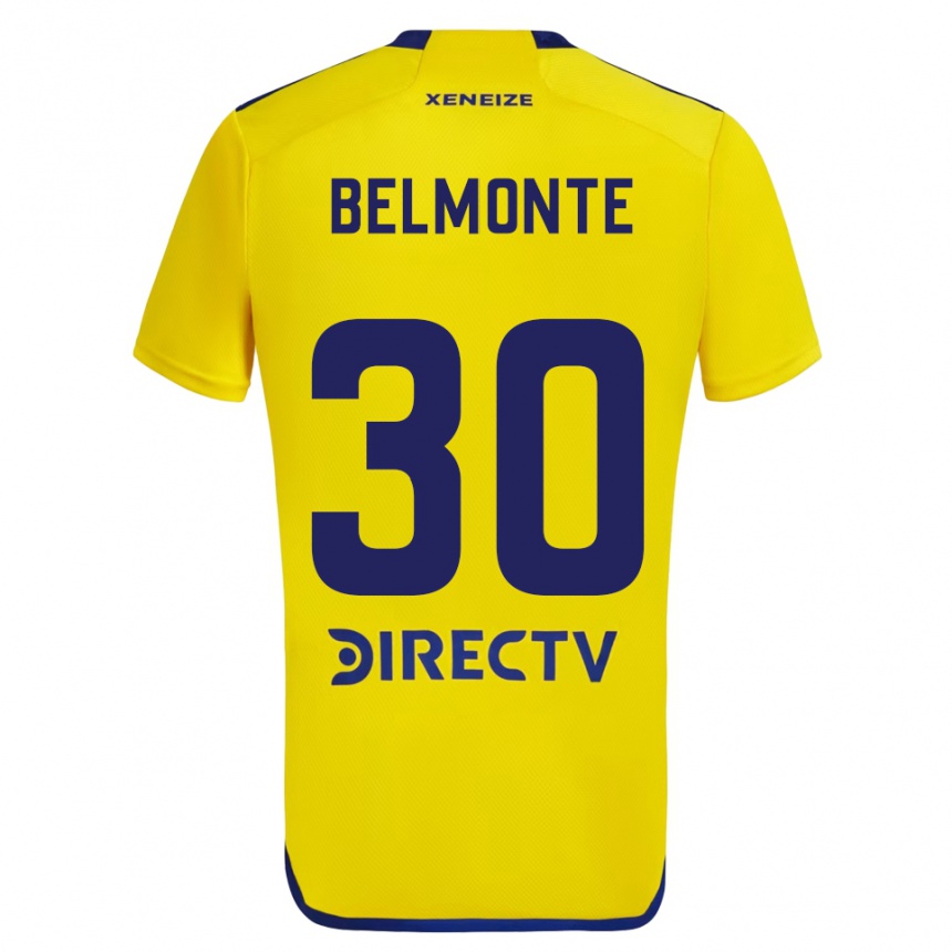 Men Football Tomás Belmonte #30 Yellow Blue Away Jersey 2024/25 T-Shirt Australia