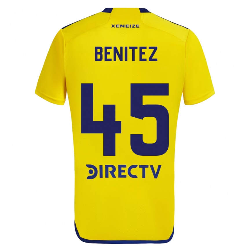 Men Football Mauricio Benítez #45 Yellow Blue Away Jersey 2024/25 T-Shirt Australia