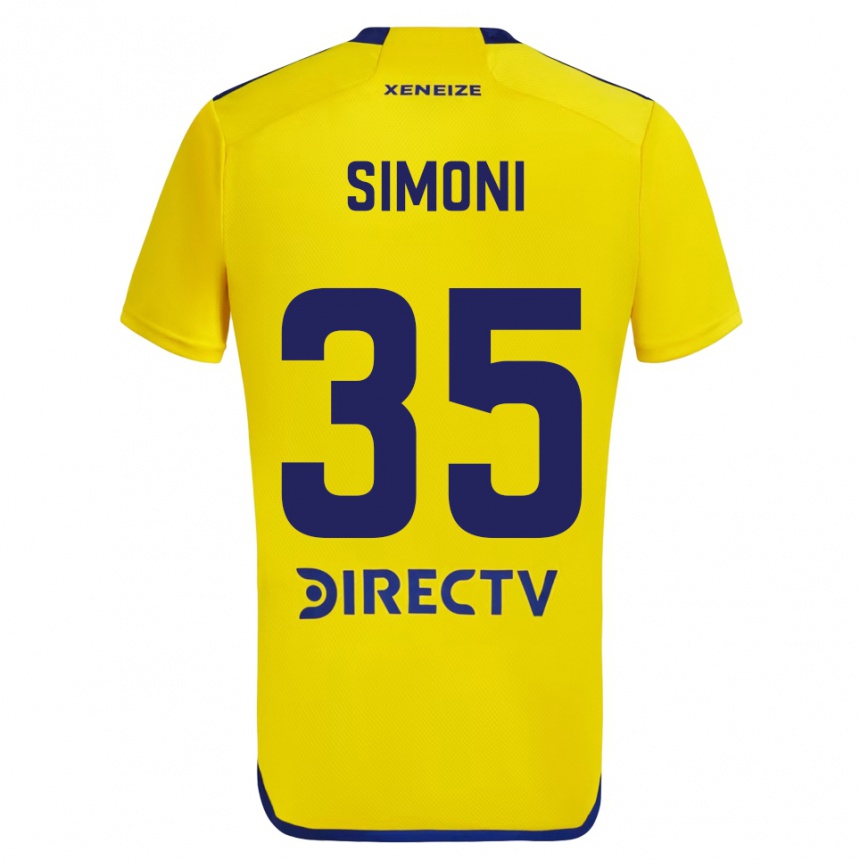 Men Football Valentino Simoni #35 Yellow Blue Away Jersey 2024/25 T-Shirt Australia