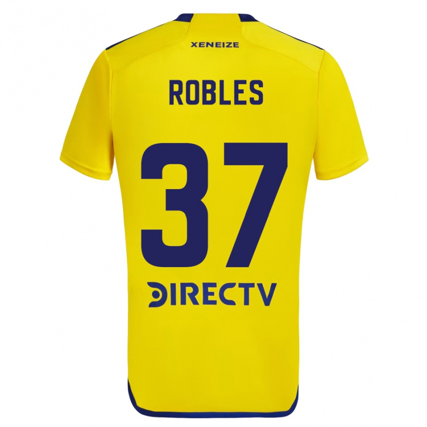 Men Football Sebastián Díaz Robles #37 Yellow Blue Away Jersey 2024/25 T-Shirt Australia