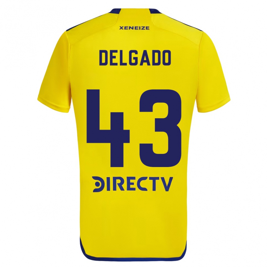 Men Football Milton Delgado #43 Yellow Blue Away Jersey 2024/25 T-Shirt Australia