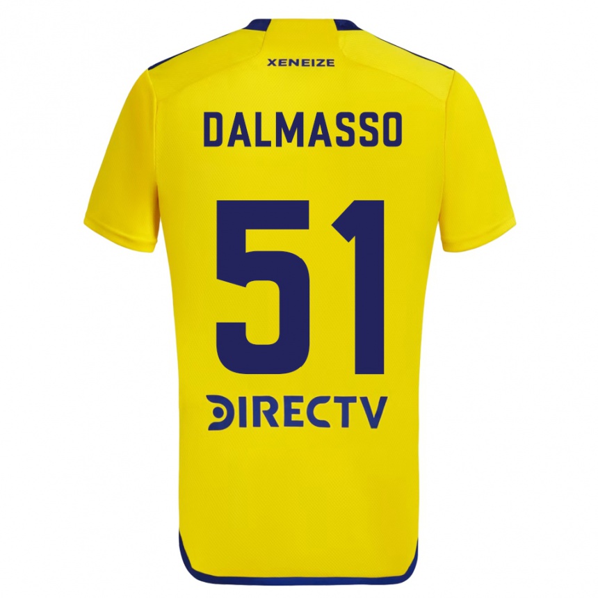 Men Football Santiago Dalmasso #51 Yellow Blue Away Jersey 2024/25 T-Shirt Australia