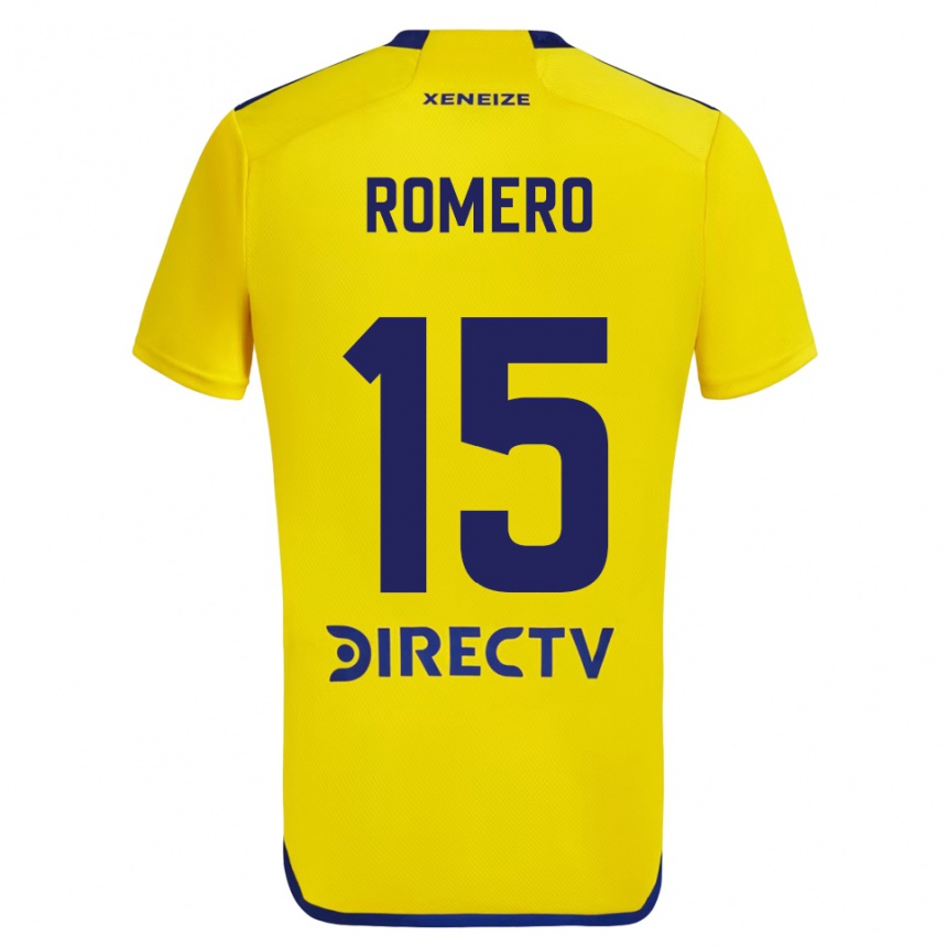 Men Football Alejo Romero #15 Yellow Blue Away Jersey 2024/25 T-Shirt Australia