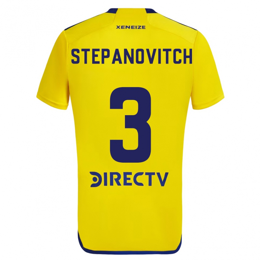 Men Football Nicolás Stepanovitch #3 Yellow Blue Away Jersey 2024/25 T-Shirt Australia