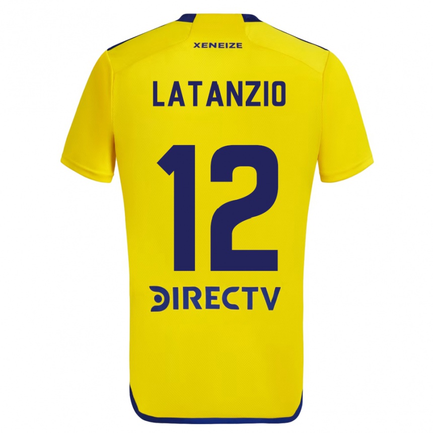 Men Football Florencia Latanzio #12 Yellow Blue Away Jersey 2024/25 T-Shirt Australia