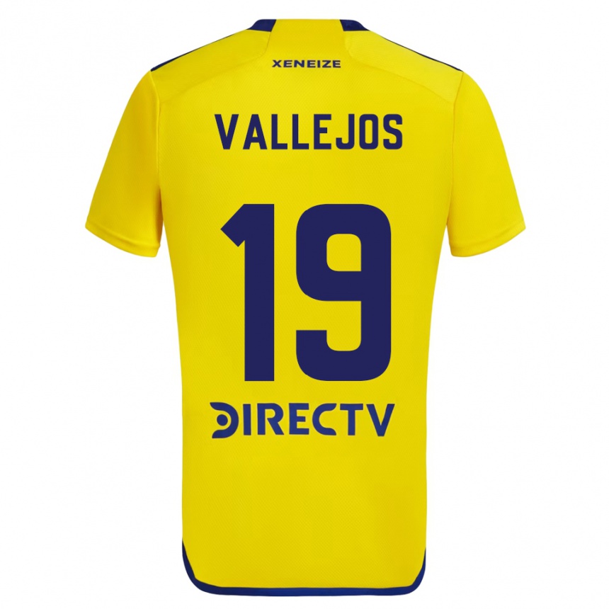 Men Football Fabiana Vallejos #19 Yellow Blue Away Jersey 2024/25 T-Shirt Australia