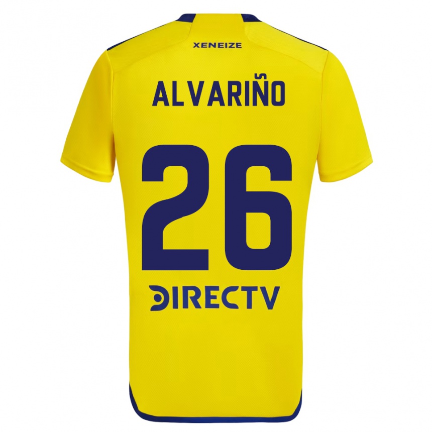 Men Football Alexis Alvariño #26 Yellow Blue Away Jersey 2024/25 T-Shirt Australia