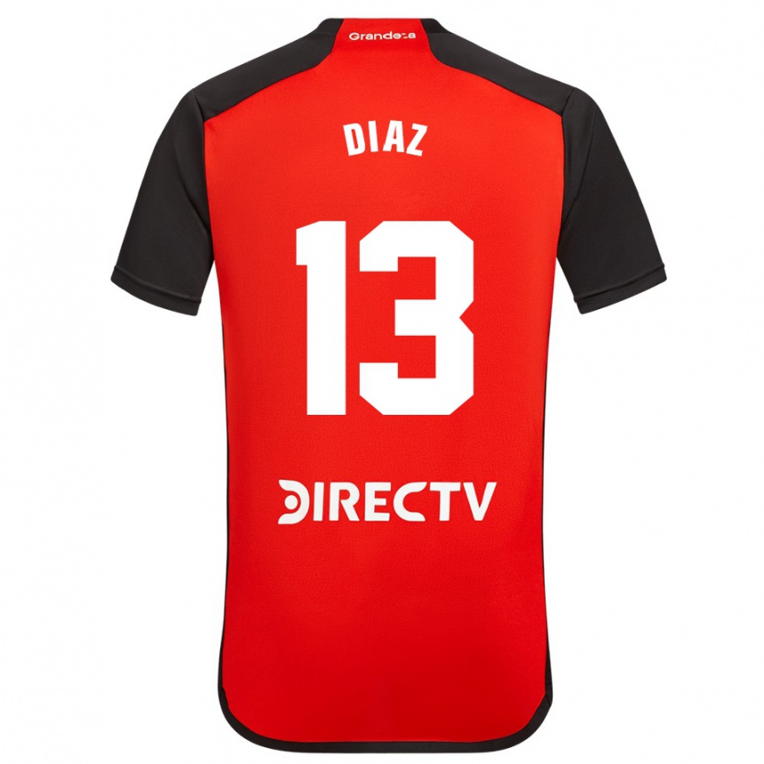 Men Football Enzo Díaz #13 Red Black White Away Jersey 2024/25 T-Shirt Australia