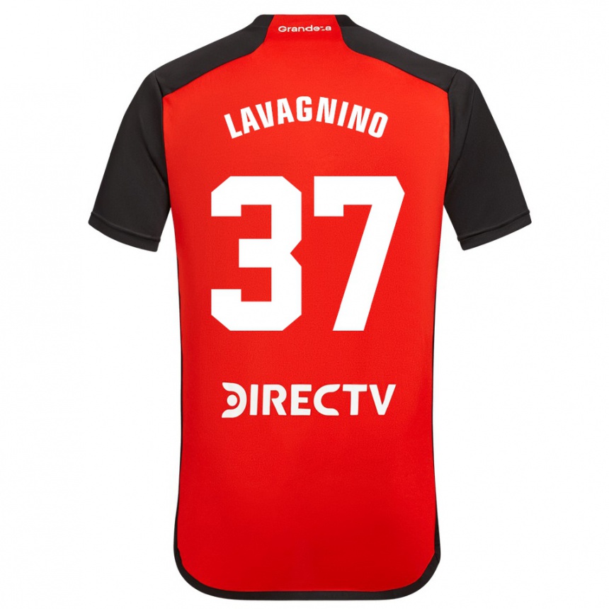 Men Football Lucas Lavagnino #37 Red Black White Away Jersey 2024/25 T-Shirt Australia