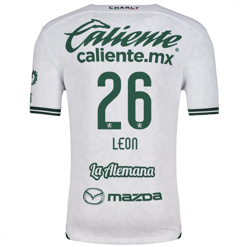 Men Football Armando León #26 White Green Away Jersey 2024/25 T-Shirt Australia