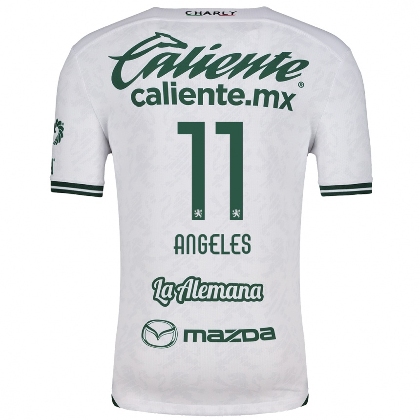 Men Football Lizbeth Ángeles #11 White Green Away Jersey 2024/25 T-Shirt Australia