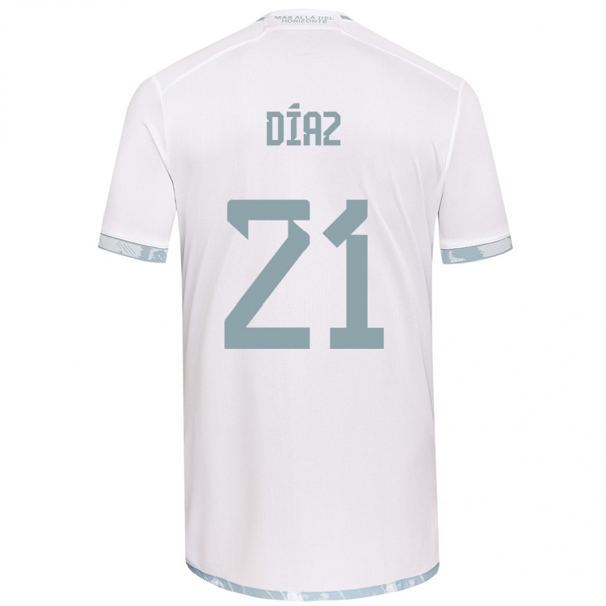 Men Football Marcelo Díaz #21 White Grey Away Jersey 2024/25 T-Shirt Australia