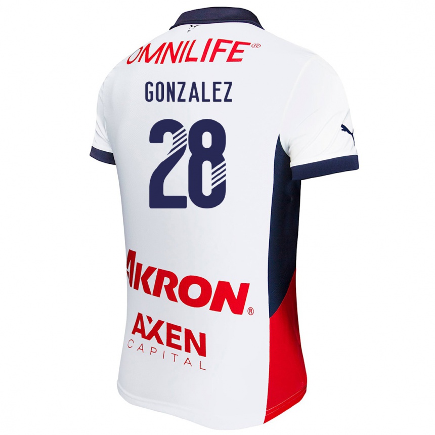 Men Football Fernando González #28 White Red Blue Away Jersey 2024/25 T-Shirt Australia