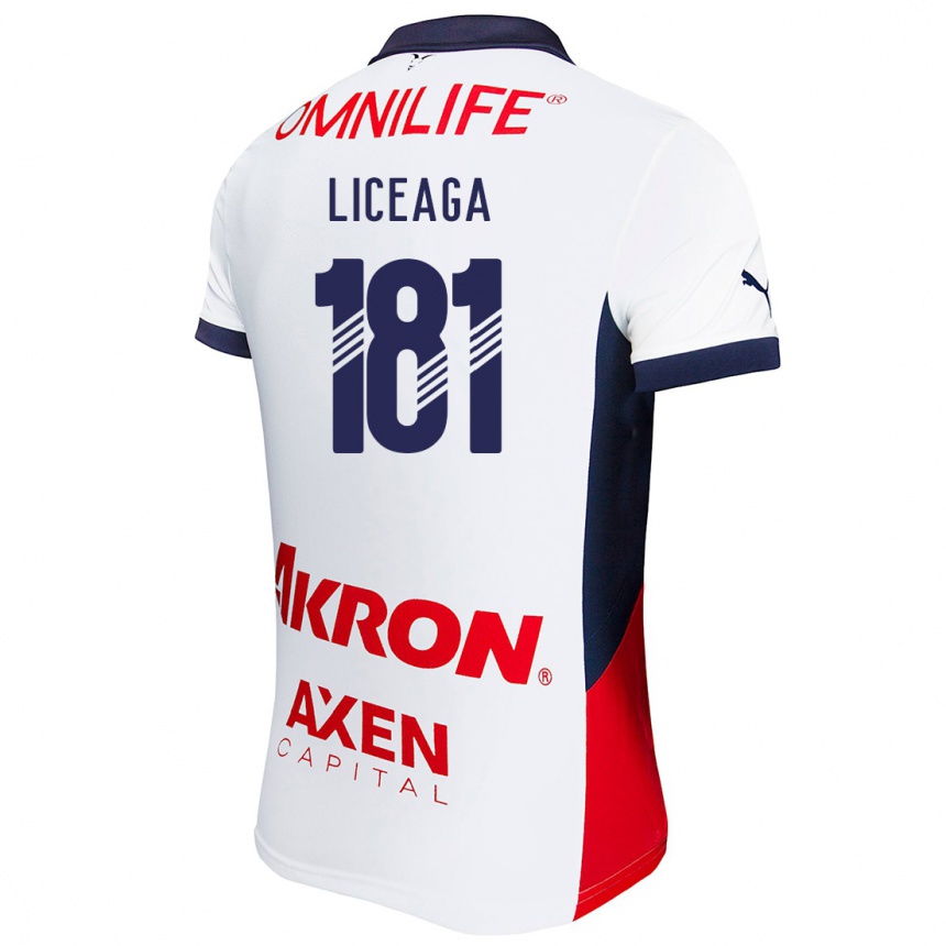 Men Football Juan Liceaga #181 White Red Blue Away Jersey 2024/25 T-Shirt Australia