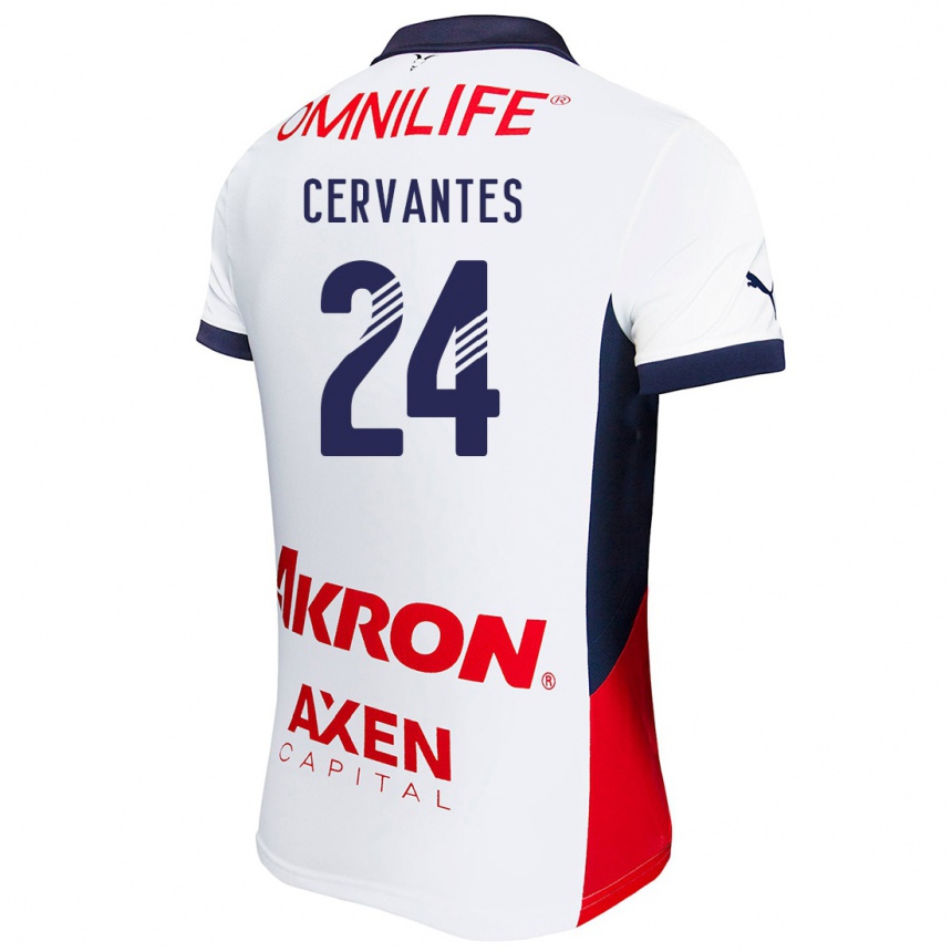 Men Football Alicia Cervantes #24 White Red Blue Away Jersey 2024/25 T-Shirt Australia